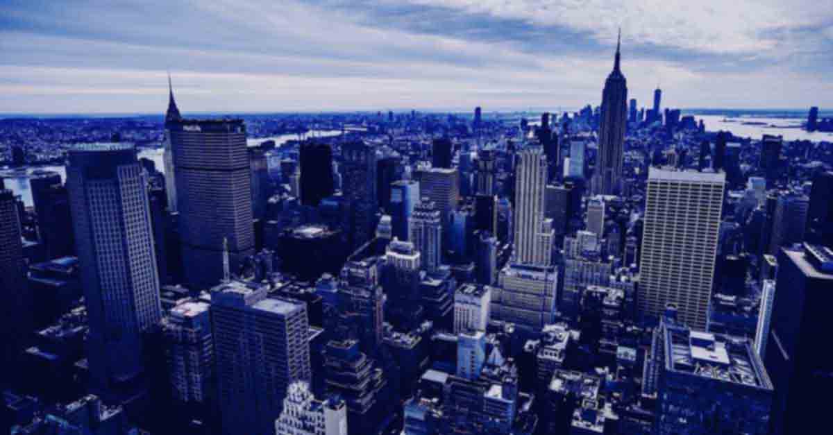 Skyline view of New York City
